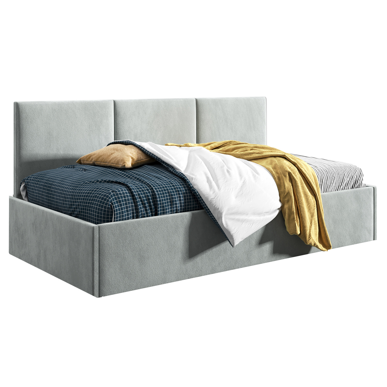 Łóżko młodzieżowe 80x200 Comfort Asti, Jasny szary, Pojemnik