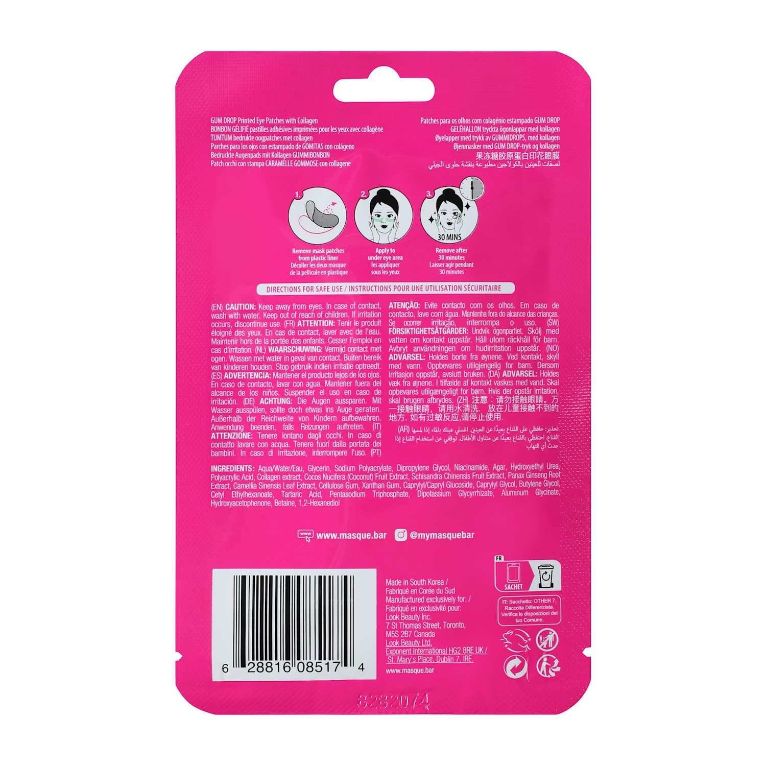 Masque BAR Fantasy Gum Drop Printed Hydro Gel Eye Patches