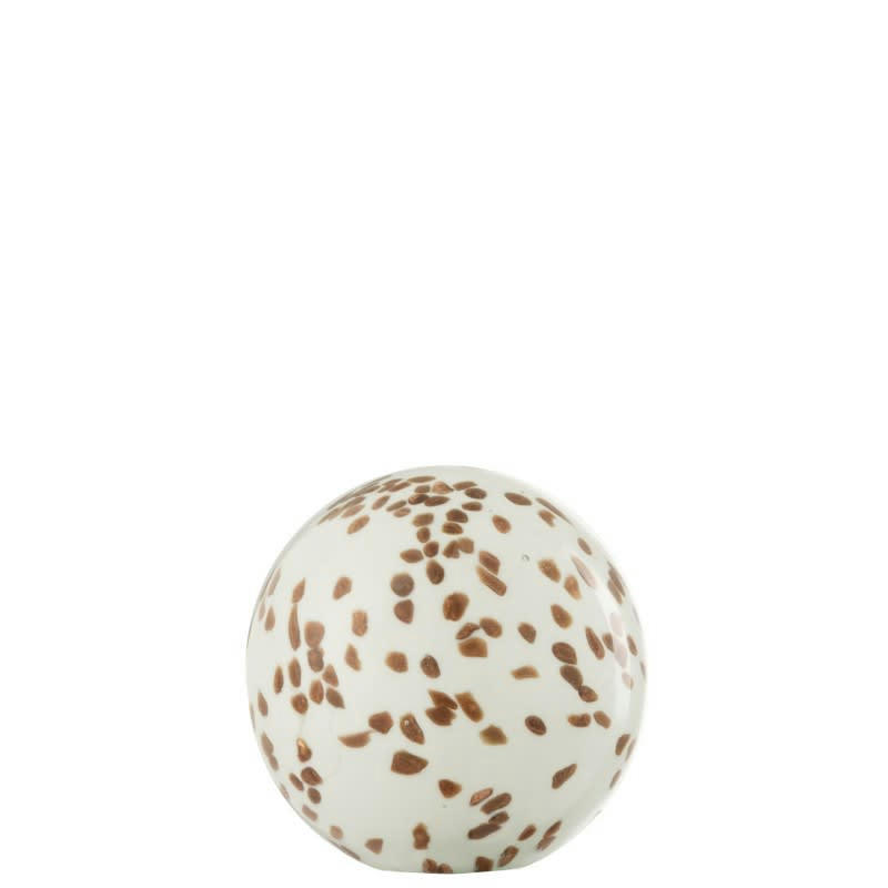 POIS - Presse-papier verre marron/blanc H10cm