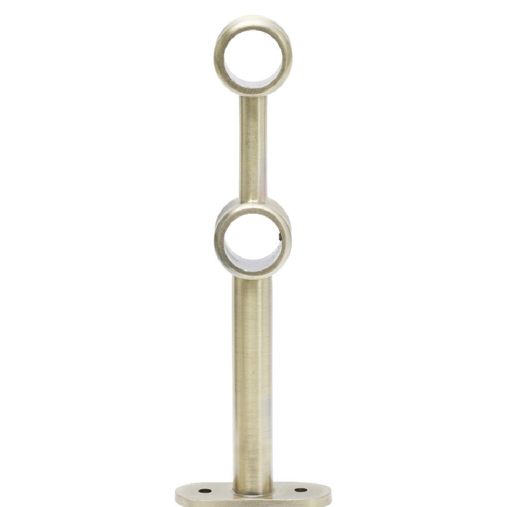 Support double extensible métal doré pour tringle Ø2xL17,5/20cm