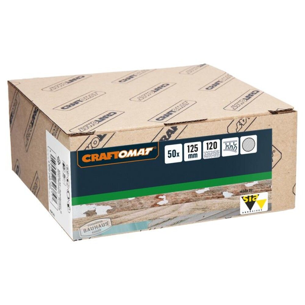 SLIPEPAPIR CRAFTOMAT Ø125MM K120 50STK
