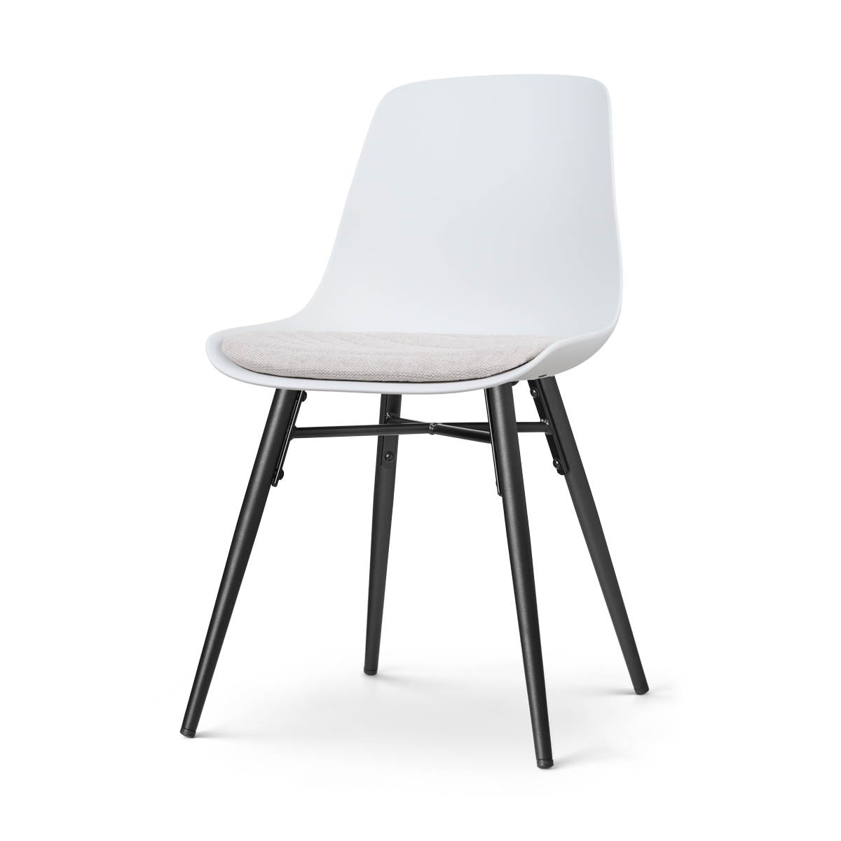 Nolon Nena-Liv Eetkamerstoel Wit - Beige - Zwarte Houten Poten