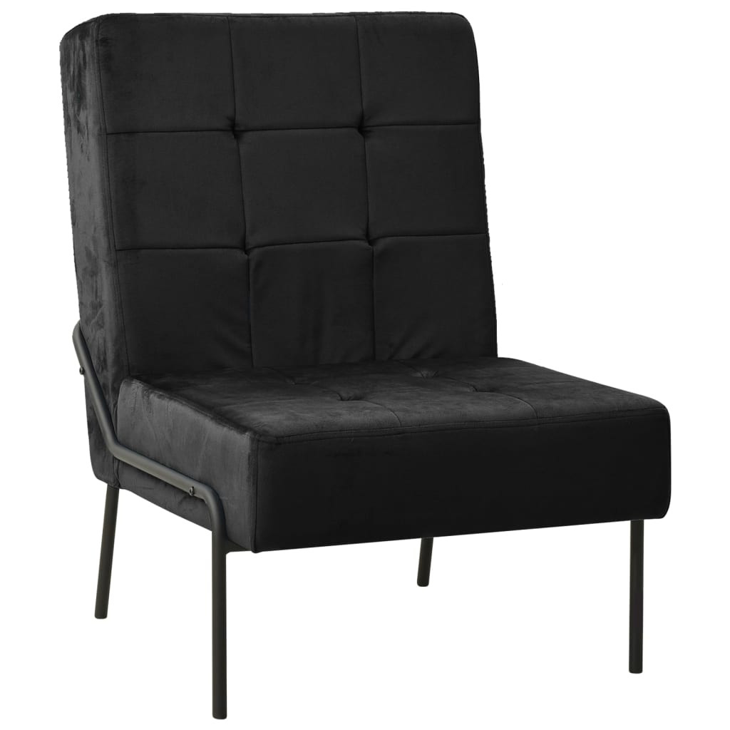 Fotel 65x79x87 cm czarny obity aksamitem
