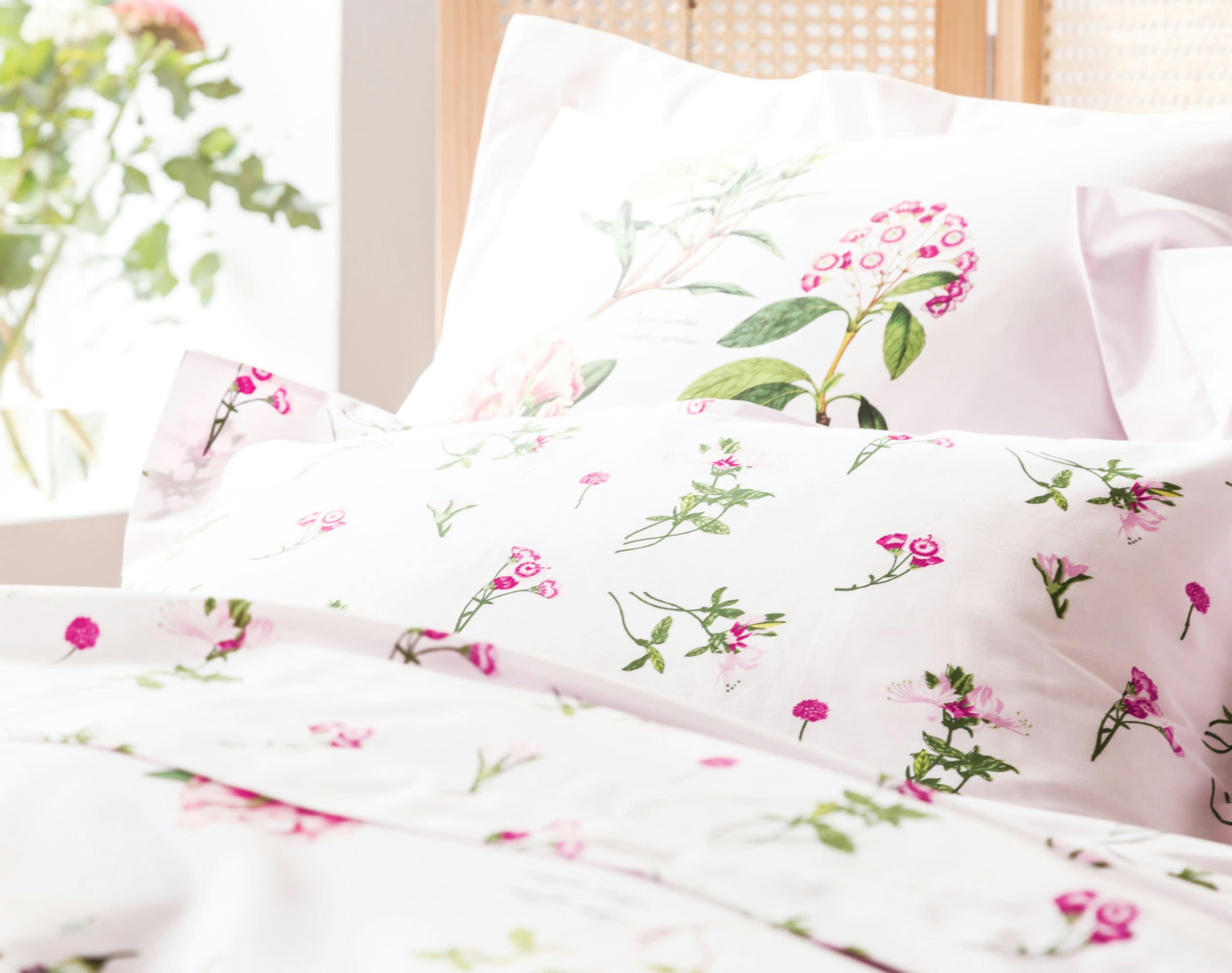 AZALEE - Housse de couette réversible 200x200 blanc en coton