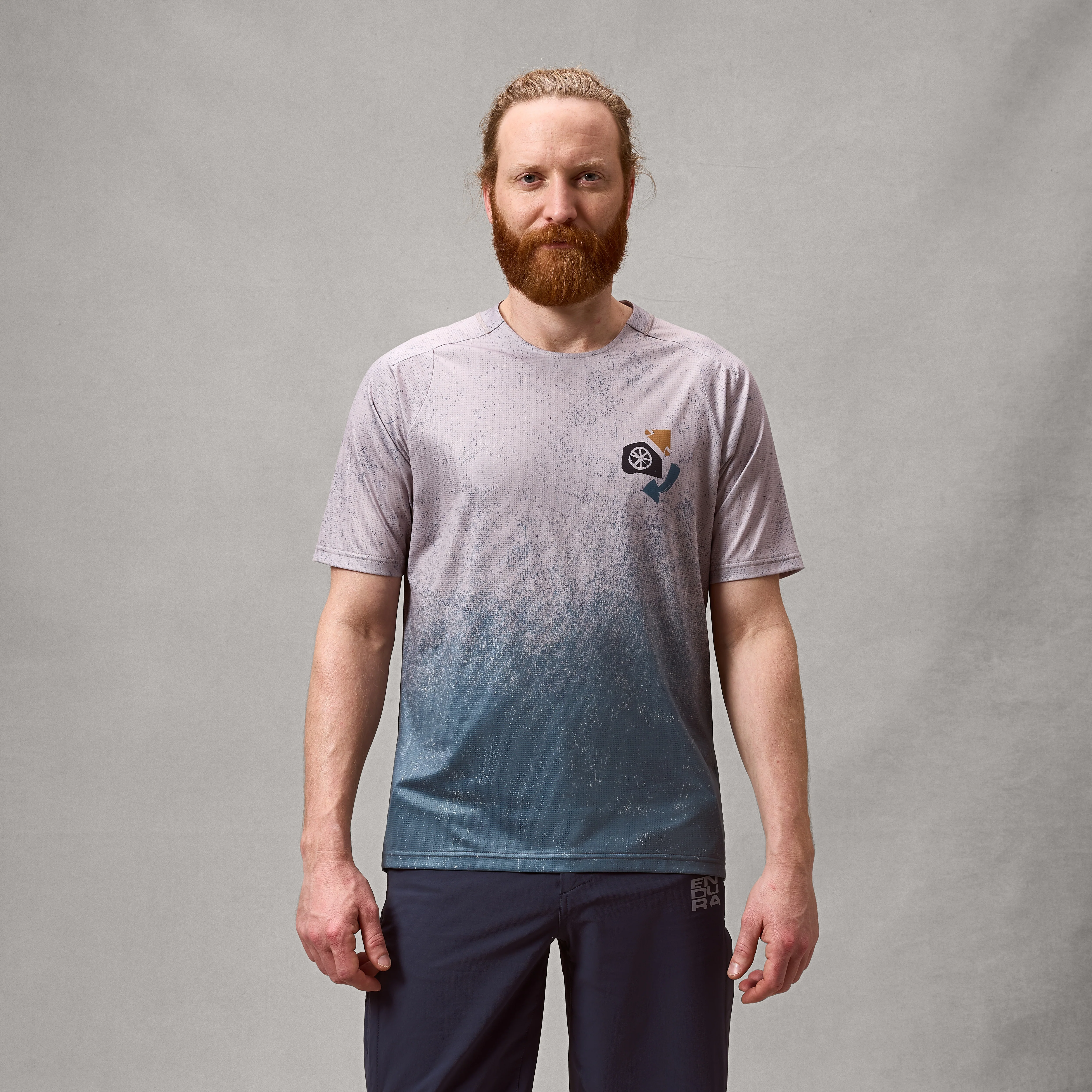 Men's SingleTrack S/S Print Tee - Titanium