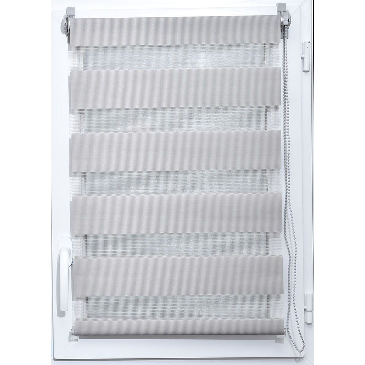 Estore em tecido noite/dia cinza claro 42x180cm