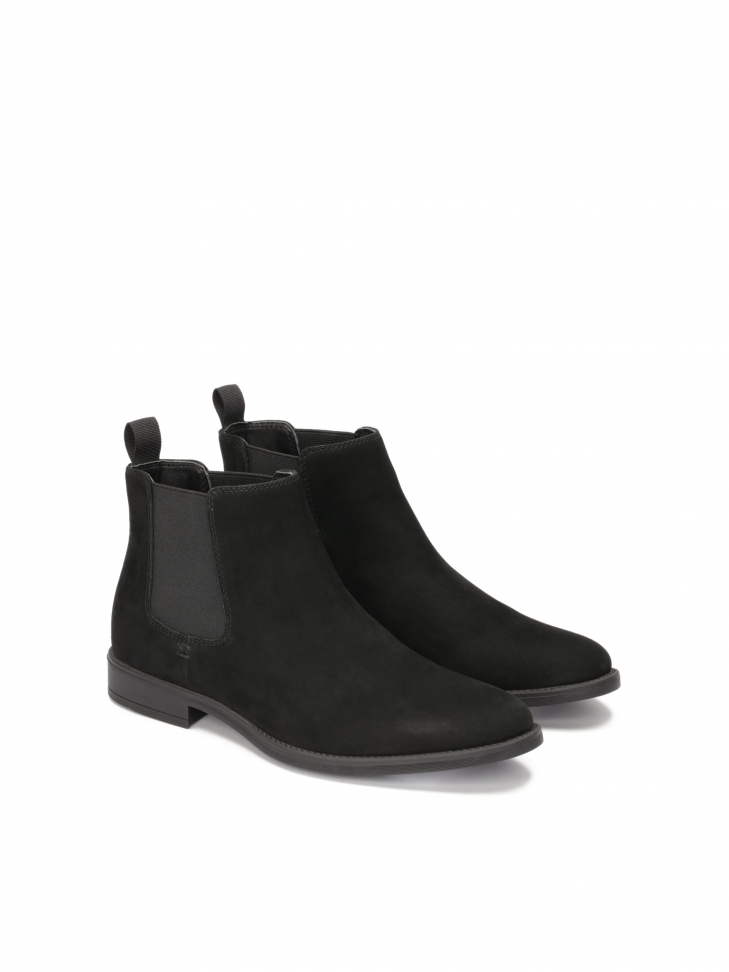 Black nubuck Chelsea boots