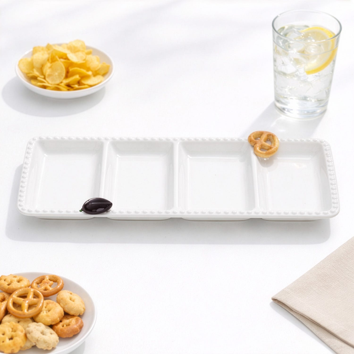 Antipastiera 4 scomparti ceramica Salatini