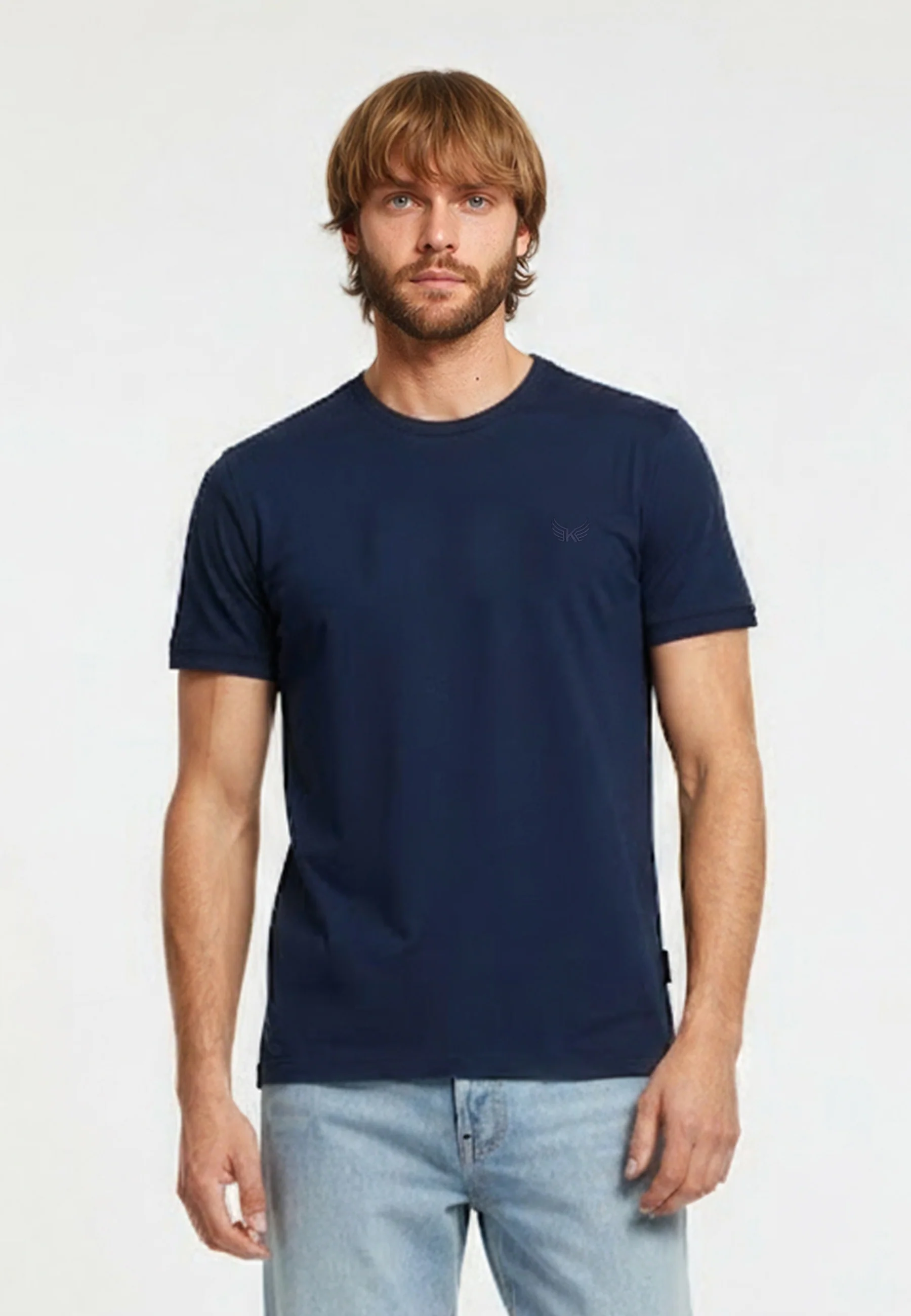 T-shirt bleu marine en coton RIFT