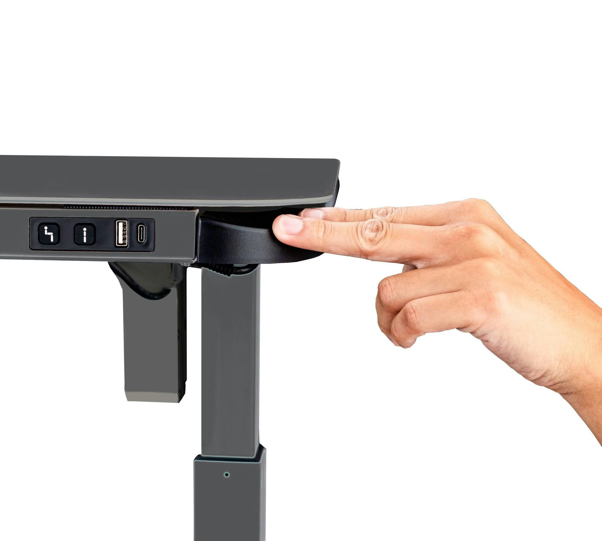 MotionWise Glass-Top Height Adjustable Standing Desk