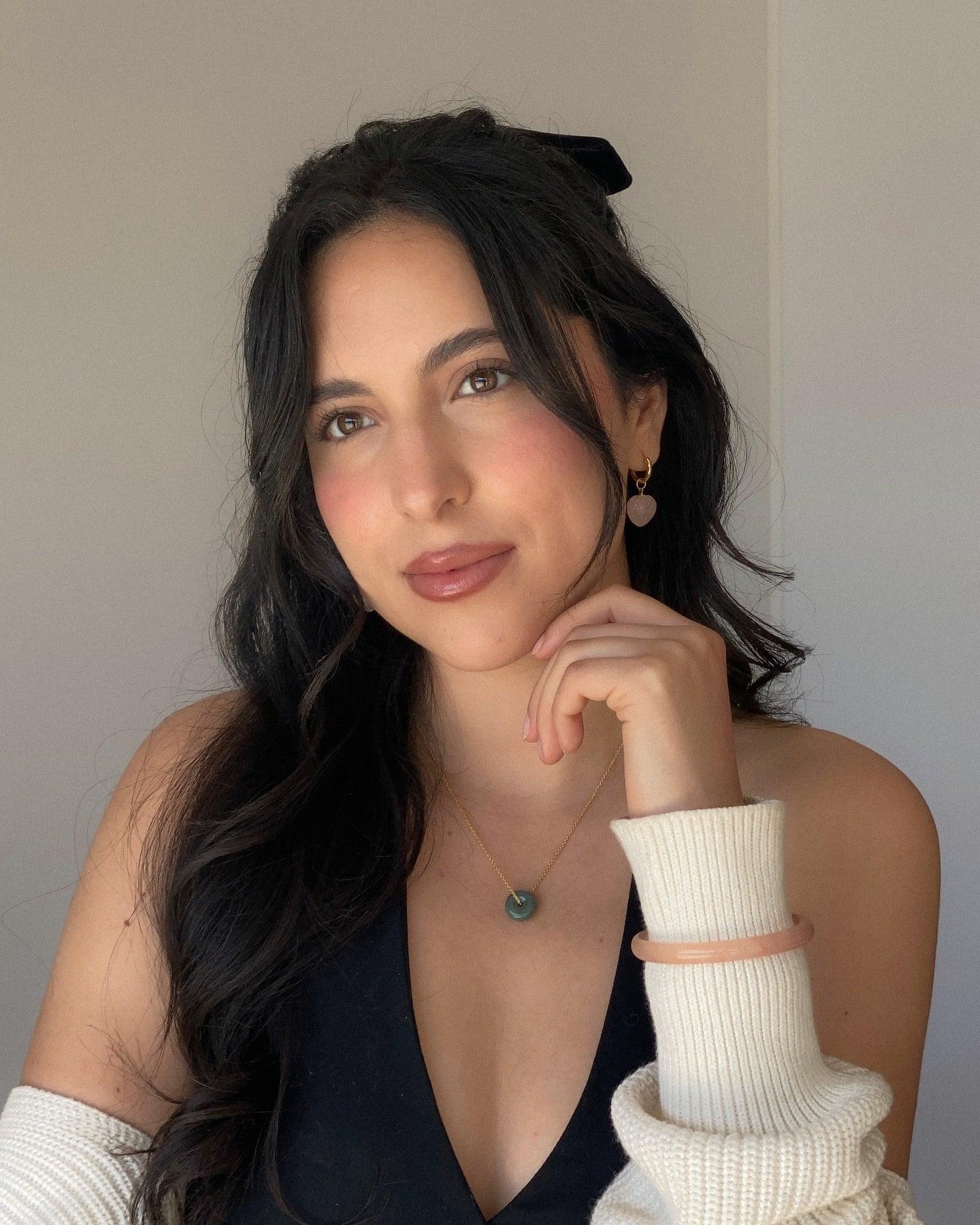 Heart — Jade Stone Charm Earrings