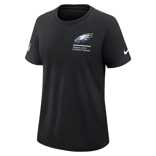 Philadelphia Eagles Nike Women's 2025 NFL Crucial Catch Tri-Blend Dri-FIT T-Shirt - Black