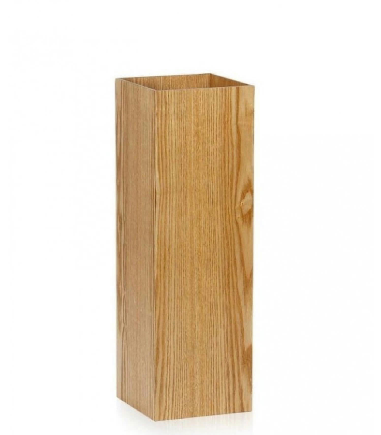 SAULE - Porte-parapluies carré en bois de saule H50cm
