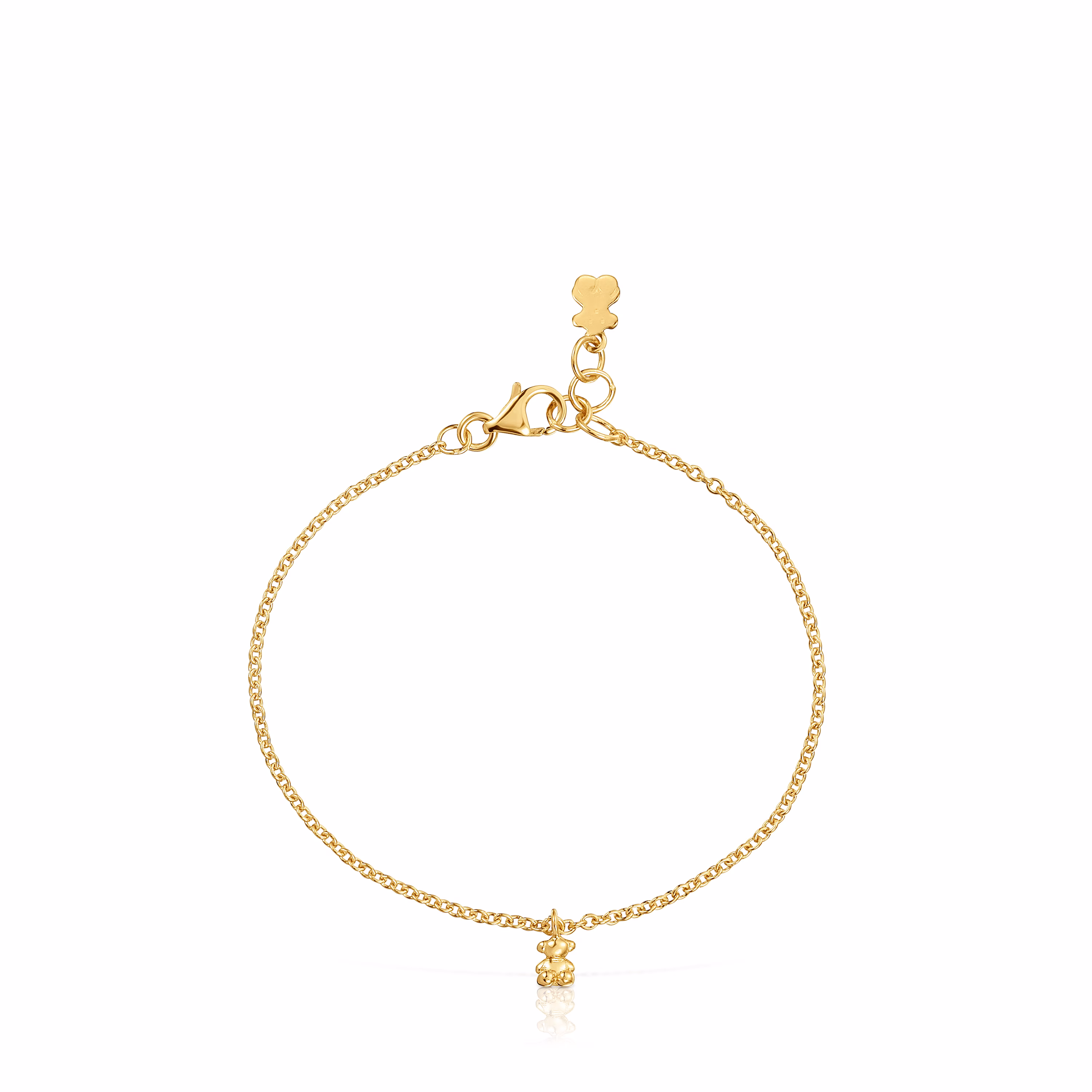 Pulsera cadena con baño de oro 18 kt sobre plata y anillas redondas Bold Bear