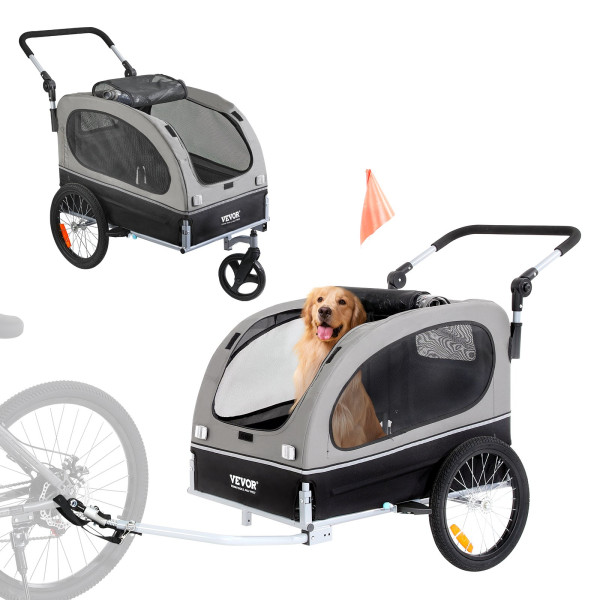 Przyczepka rowerowa dla psa 2w1 składana 40kg – wózek spacerowy