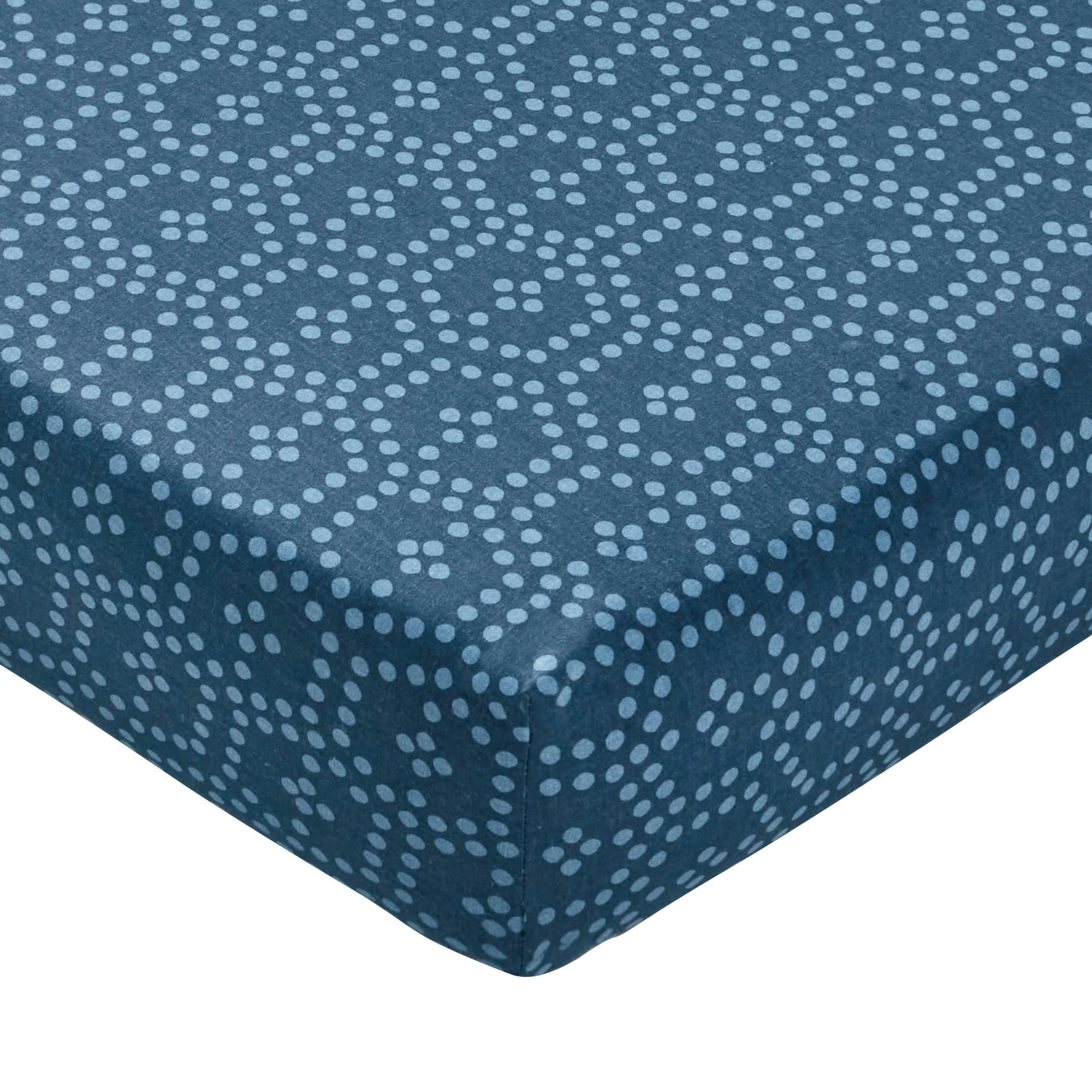 CUZCO - Drap-housse 140x190 bleu en coton
