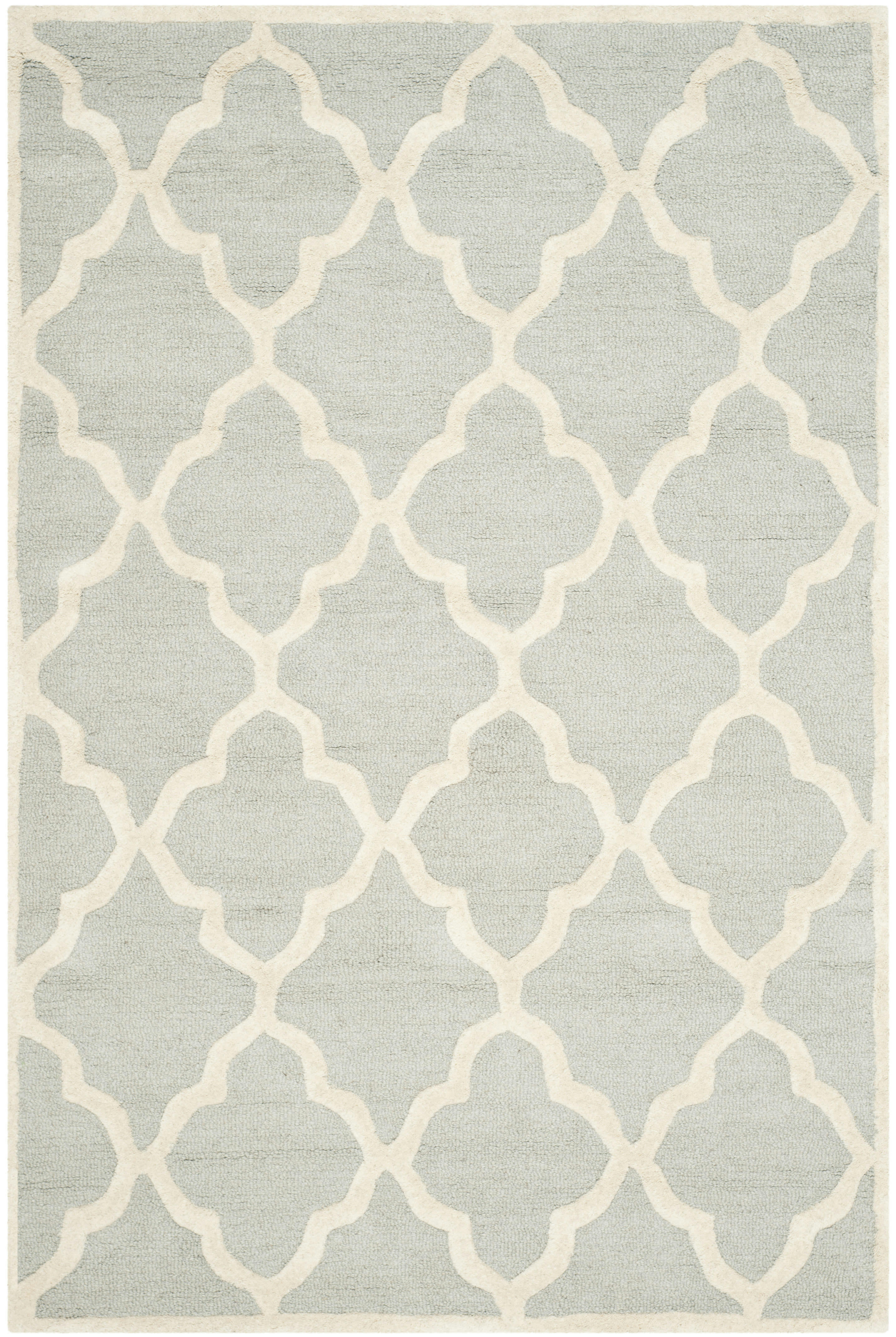 CAMBRIDGE - Tapis de salon interieur en gris clair & ivoire, 122 x 183 cm
