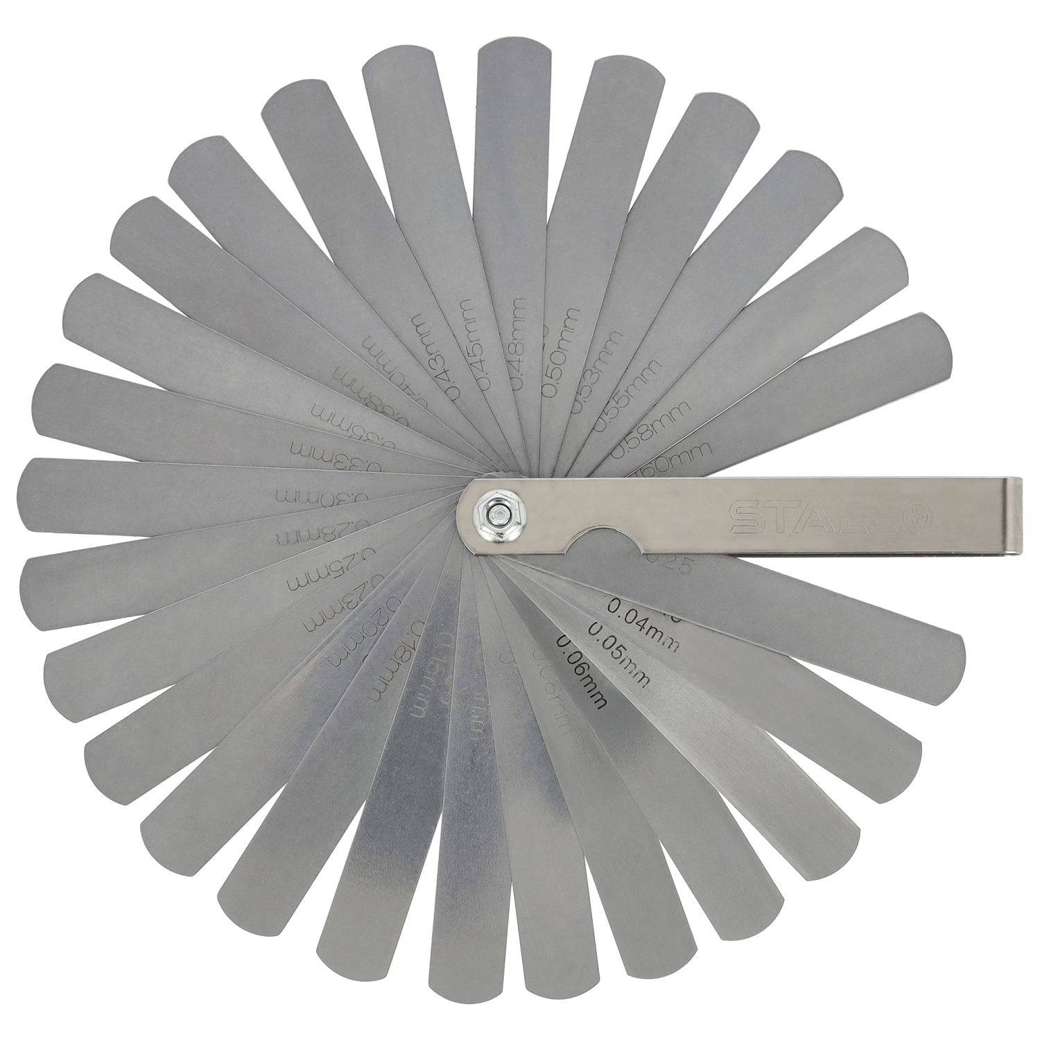 Szczelinomierz 26 listków (0.04 - 0.63 mm) stal nierdzewna STALCO S010510226 STALCO S010510226