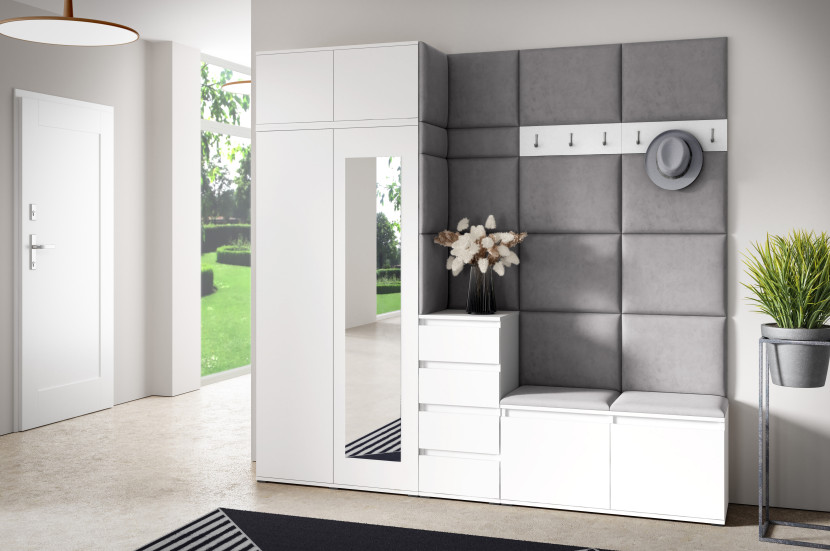 Garderoba Berlin biała zestaw mebli Trinity 33