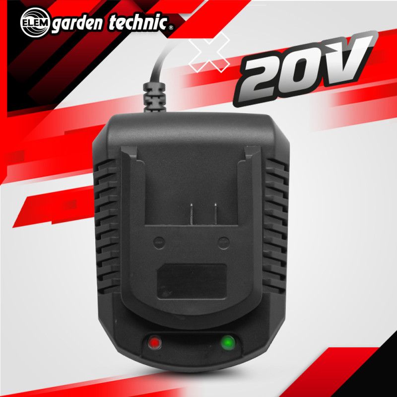 Chargeur rapide pour batterie 20 V ELEM GARDEN TECHNIC