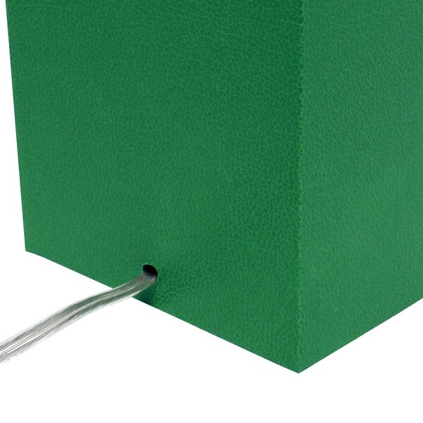 Lexington Leather Base Modern Lamp with Fabric Shade