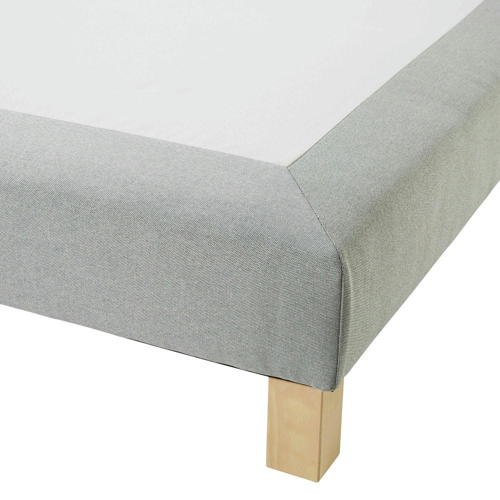 Hubert - Sommier tapissier gris clair 140x190