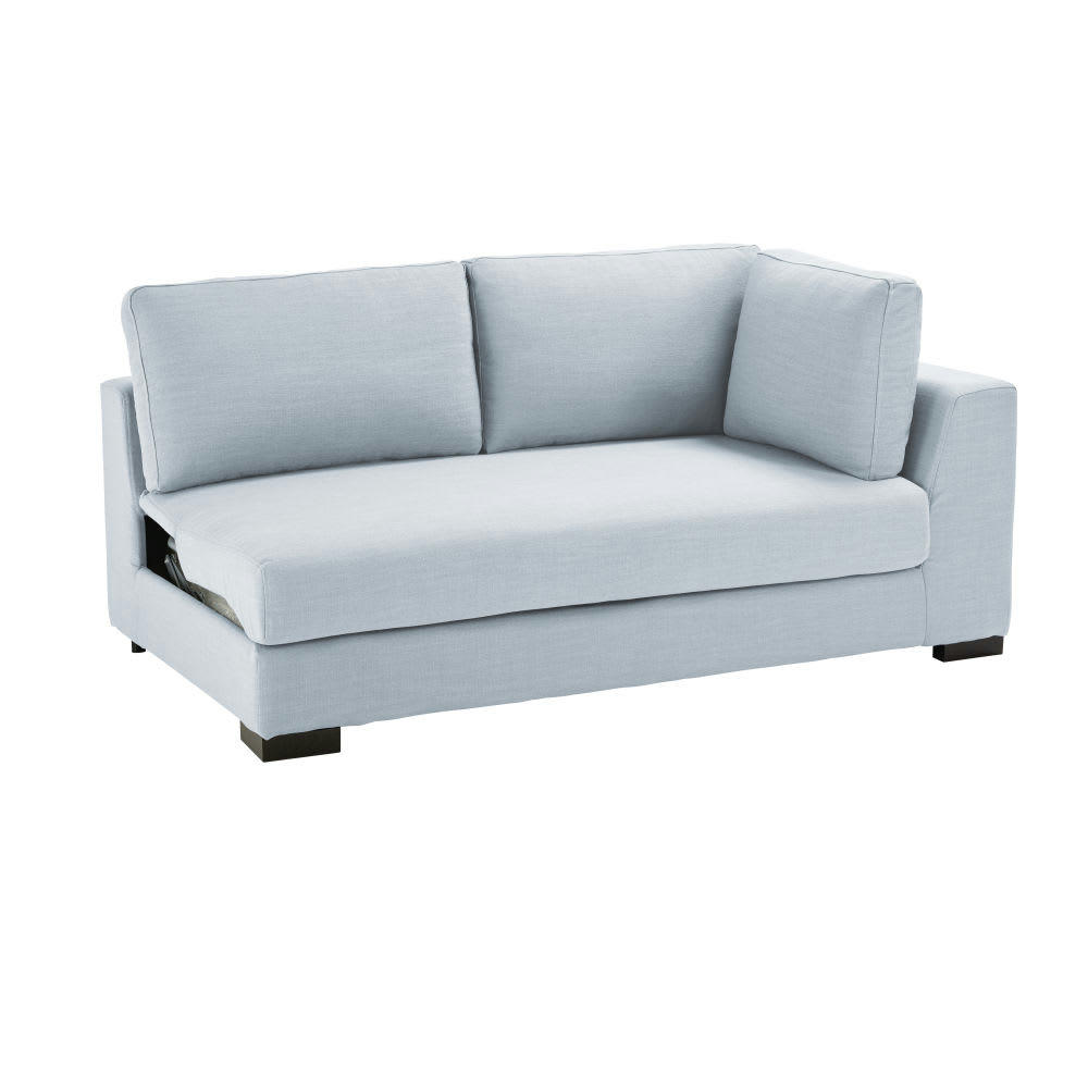 Terence - Accoudoir droit pour canapé modulable 2 places bleu glacier
