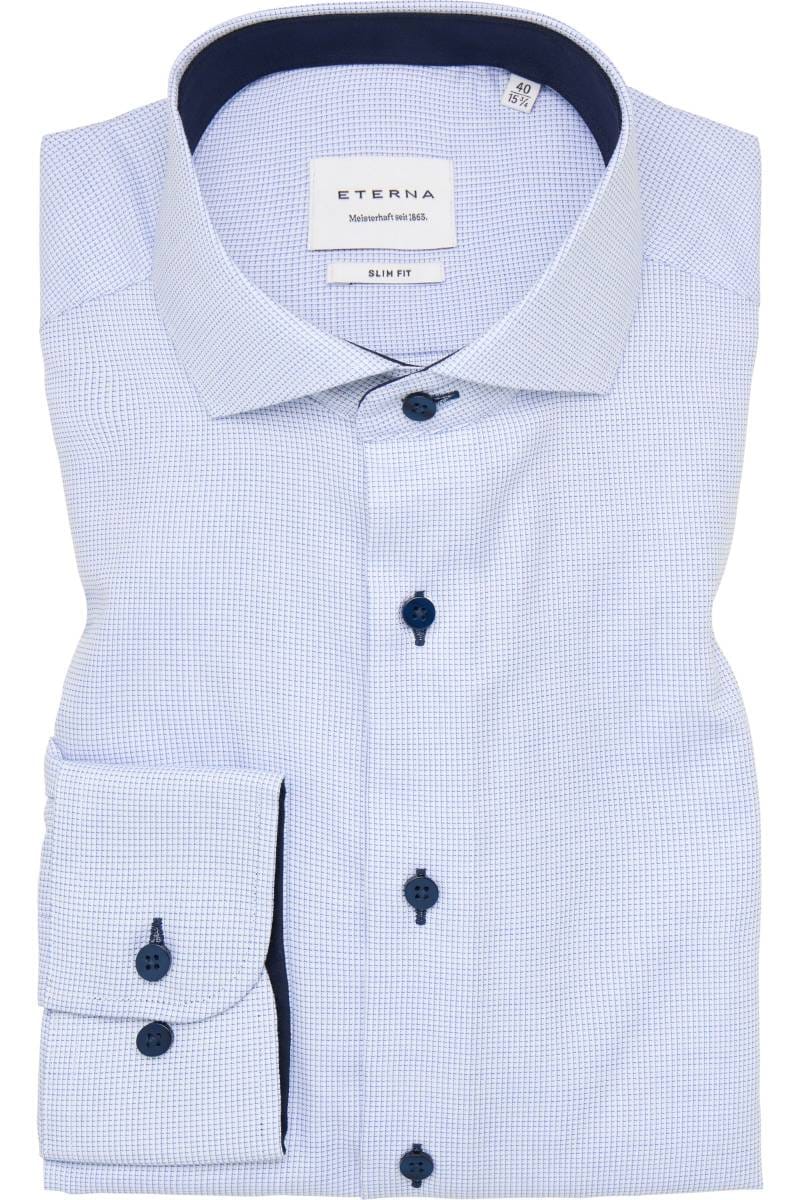 ETERNA Slim Fit Hemd hellblau, Strukturiert (extra langer Arm)