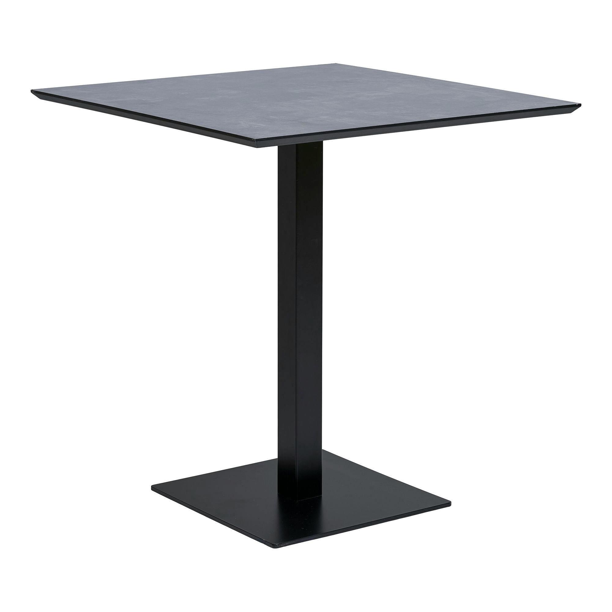 Table bistrot mélamine grise - pied métal noir, 70 cm NAPA