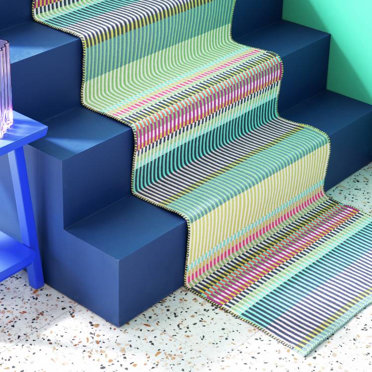 Margo Selby Buster Green Flatweave Runner - 66x200cm