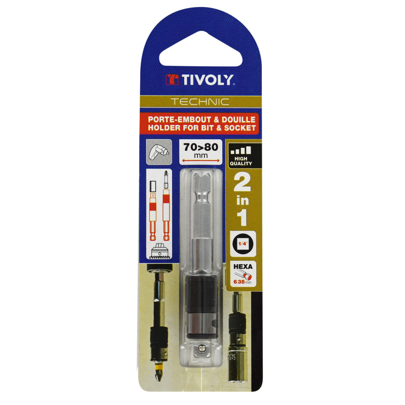 Porte-embout et douille 2 en 1 70 - 80 mm TIVOLY