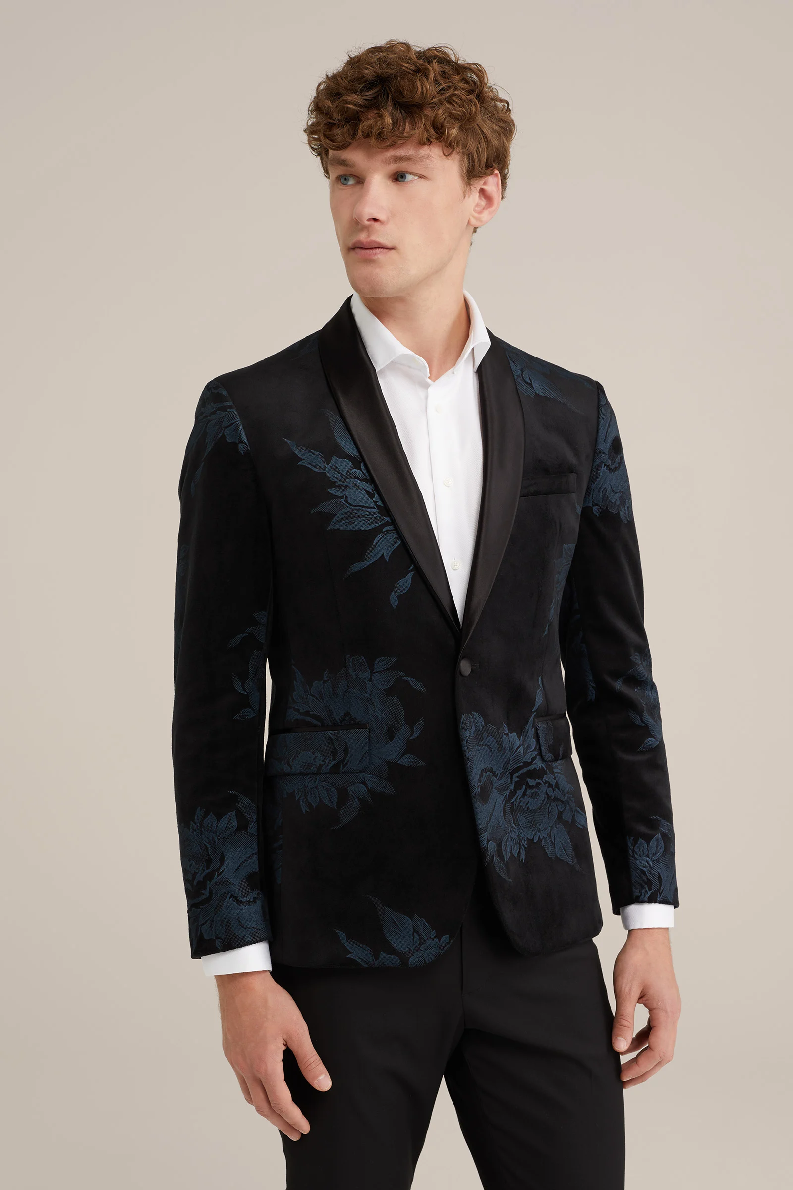 Slim fit blazer van velvet