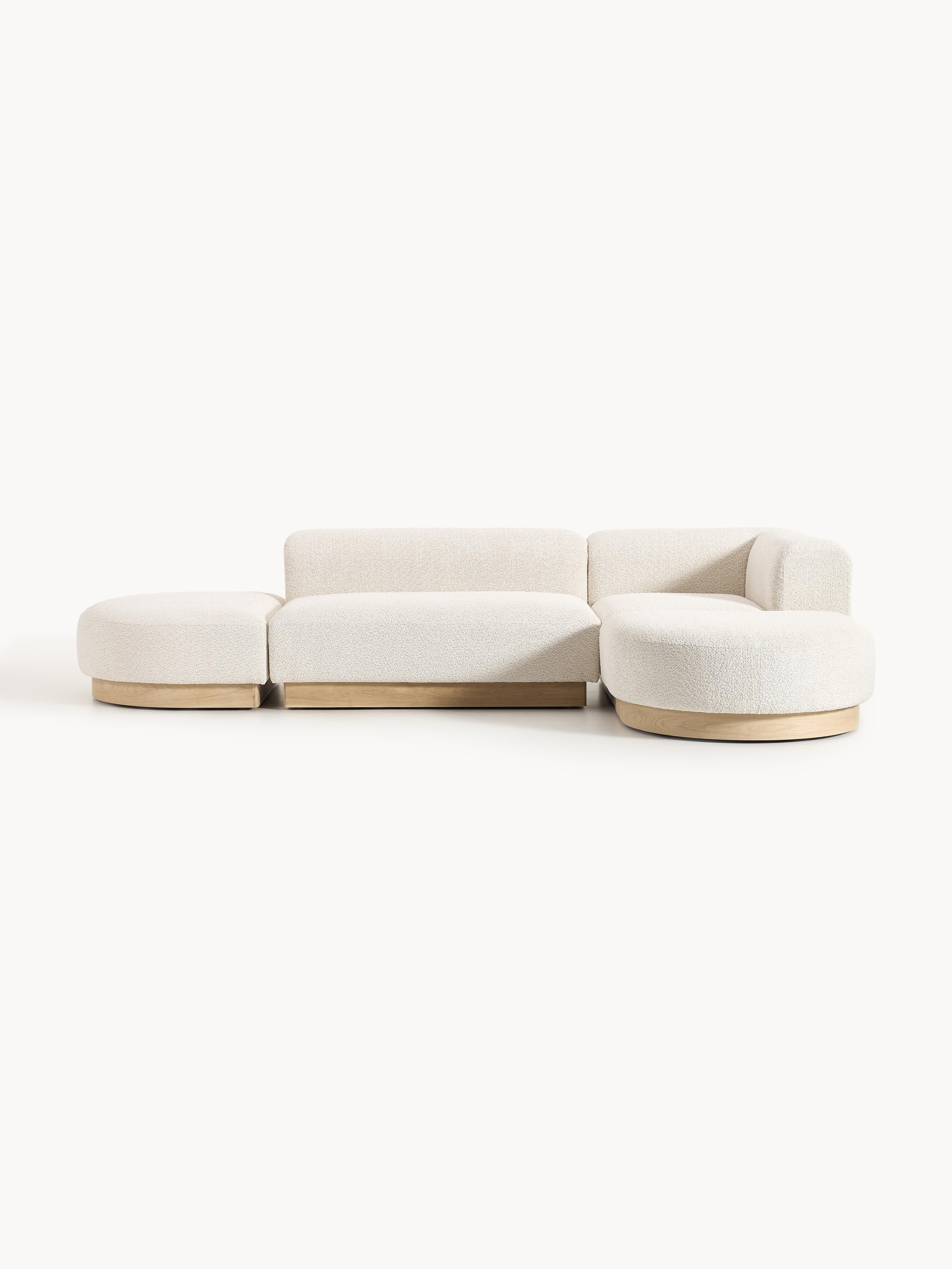 Modulares Ecksofa Natalie aus Teddy-Bouclé