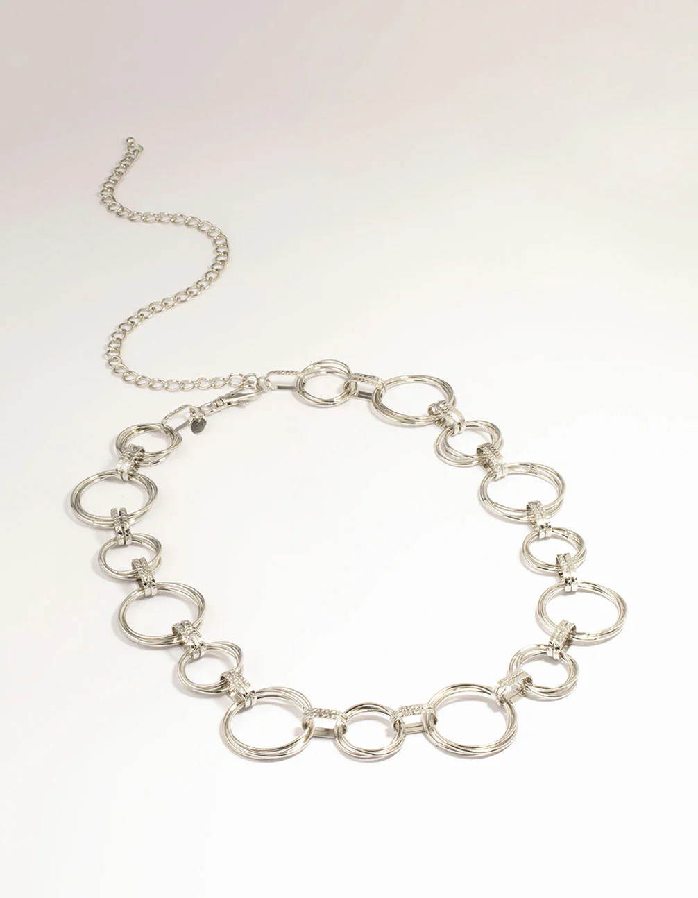 Silver Mixed Circle Link Belt