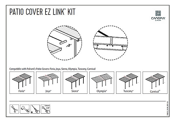 Kit de connexion gris pour pergolas Canopia by Palram