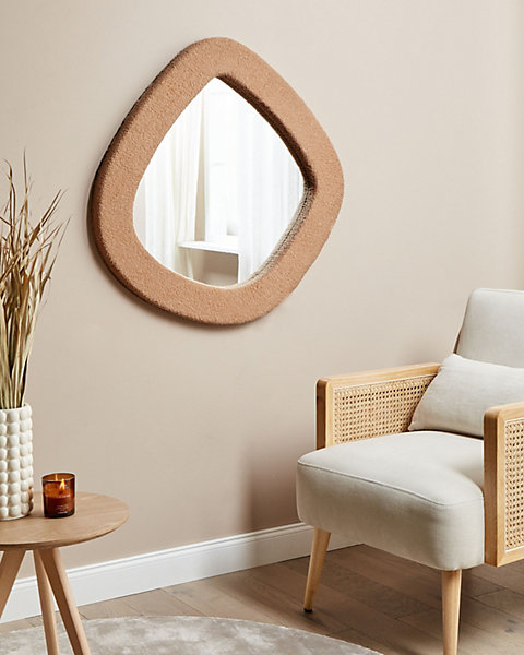 Miroir EPIRY 79 cm 80 cm Bouclé Marron clair