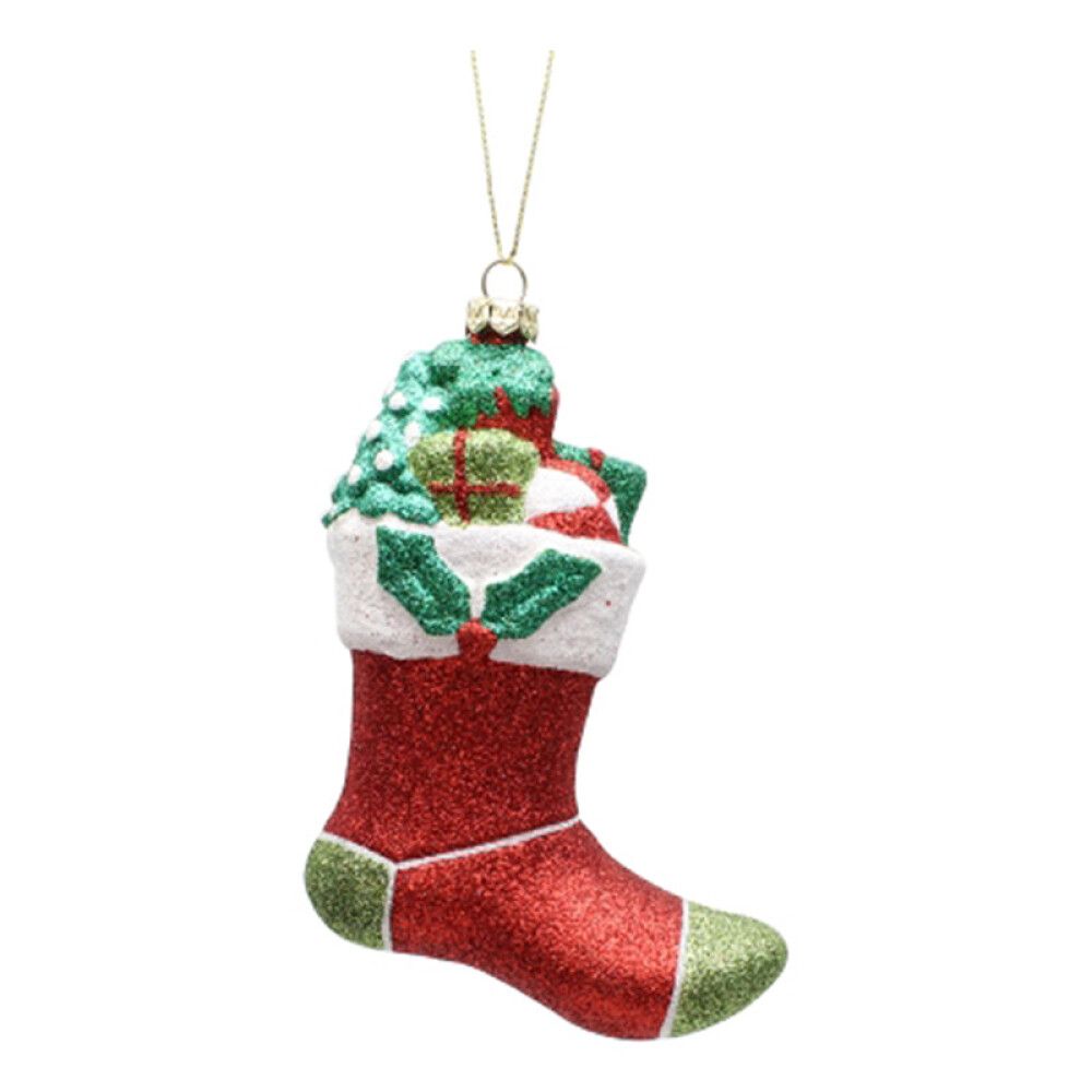 JULETREPYNT JULESTRØMPE 11CM RØD