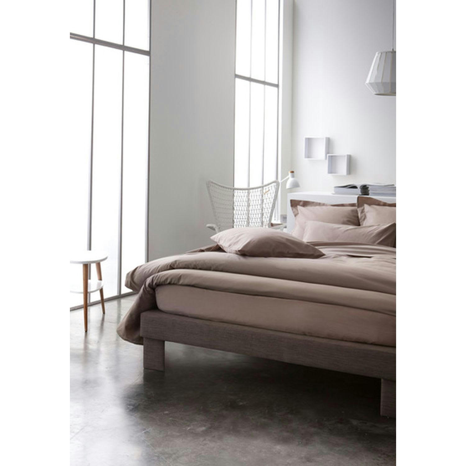 - Housse de couette mastic 100% coton 57 fils 220 x 240 cm taupe