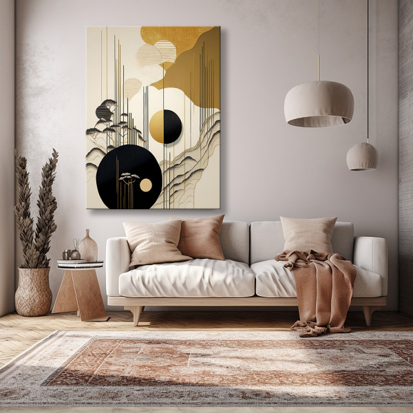 Feeby Obraz na płótnie, Abstrakcja Glamour Beżowy 40x60