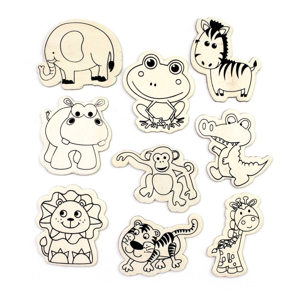 Decorate Your Own Animal Wooden Magnets 9 Pack