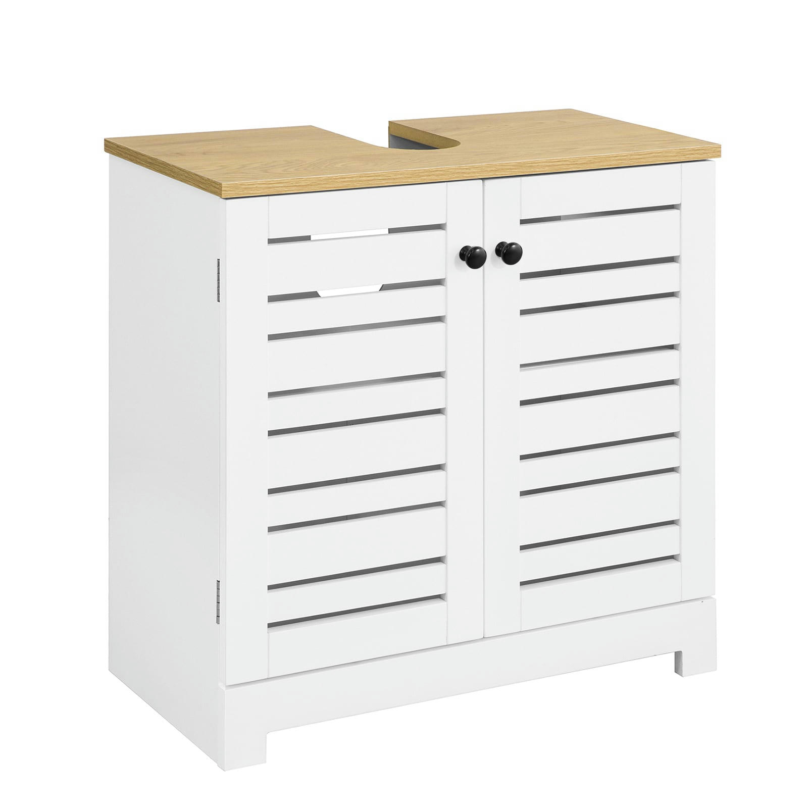 - Meuble sous vasque effet bois blanc
