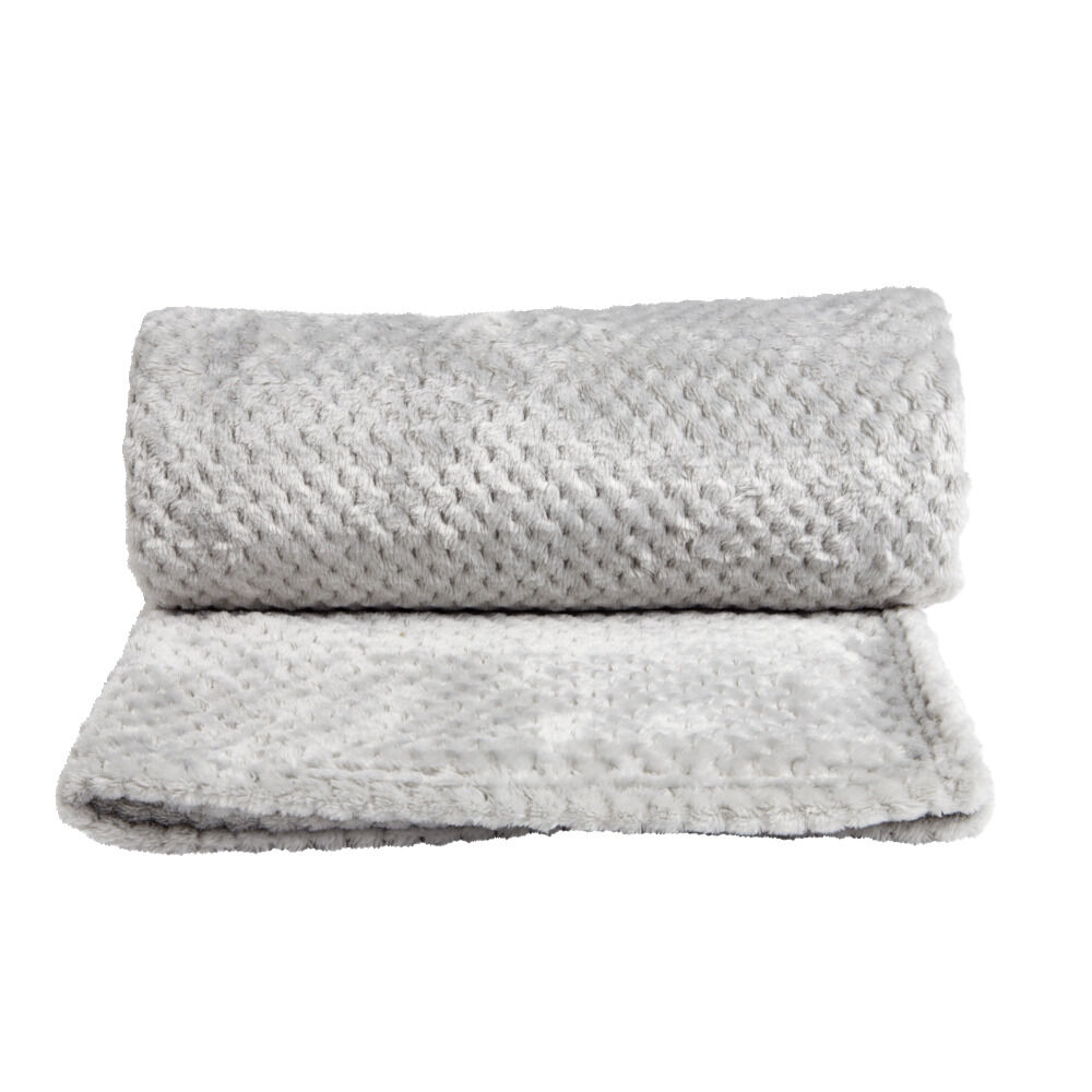 Plaid jacquard gris 130x150cm