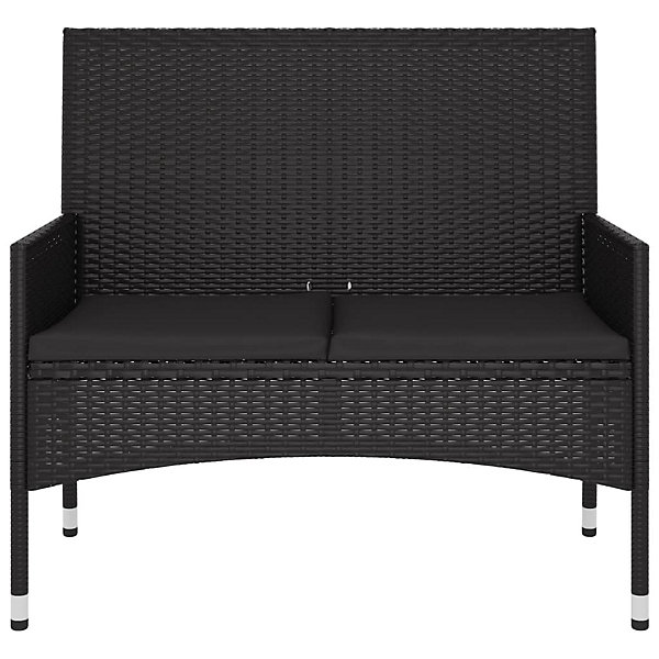 Banc de jardin meuble de patio resine noir Helloshop26