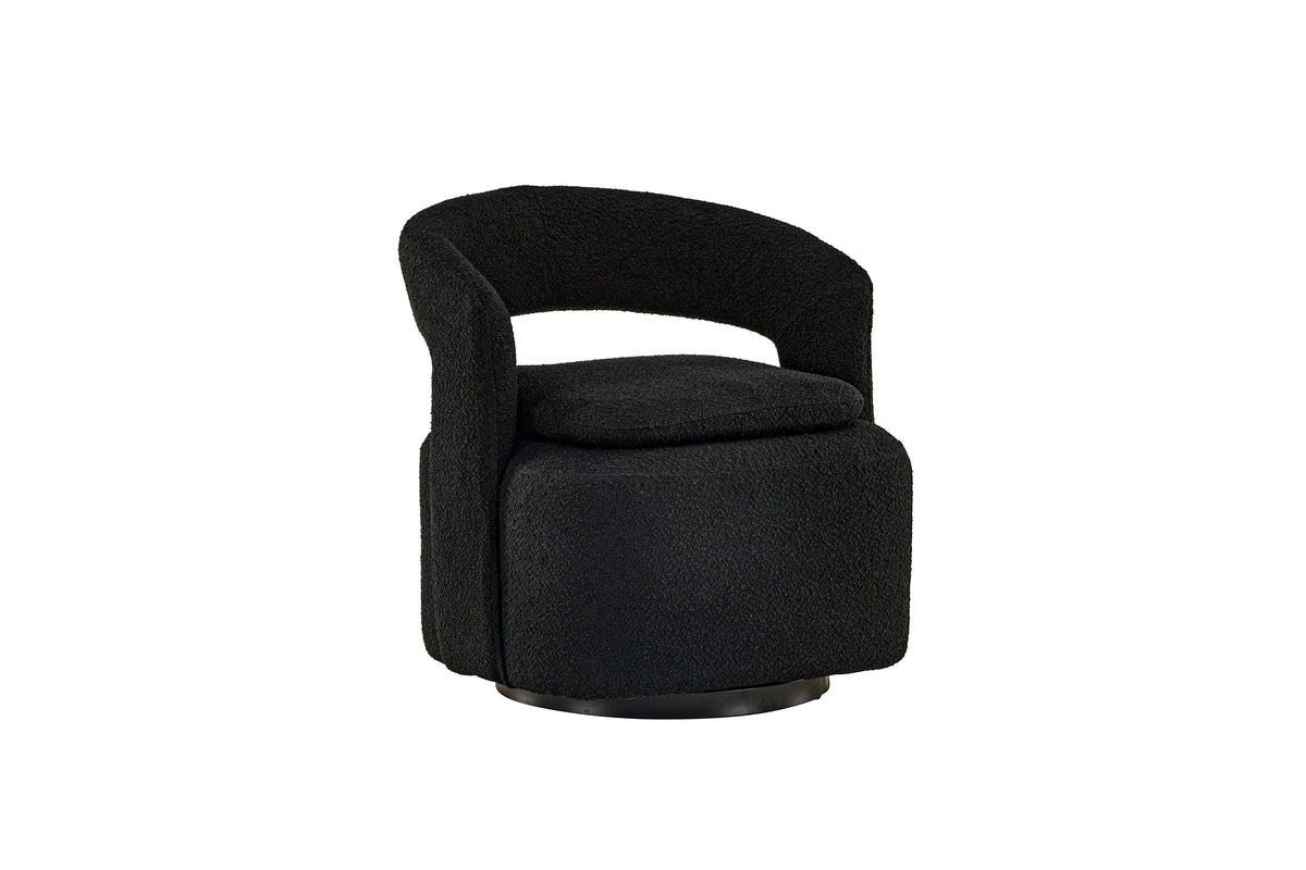 Rebellenclub Fauteuil Akando - Zwart bouclé