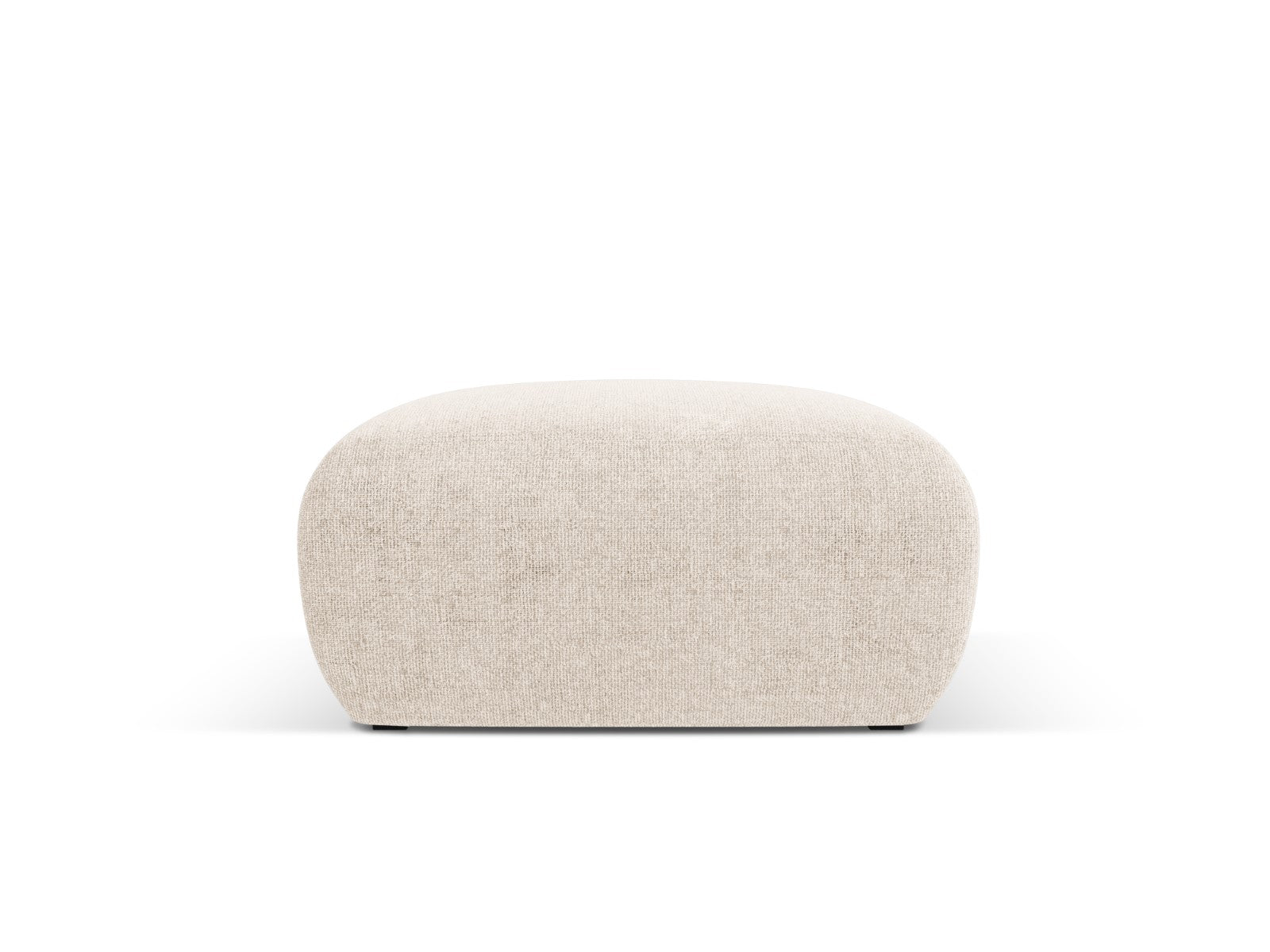 Cosmopolitan Design Poef Nolio chenille, lichtbeige - 75x75x36cm