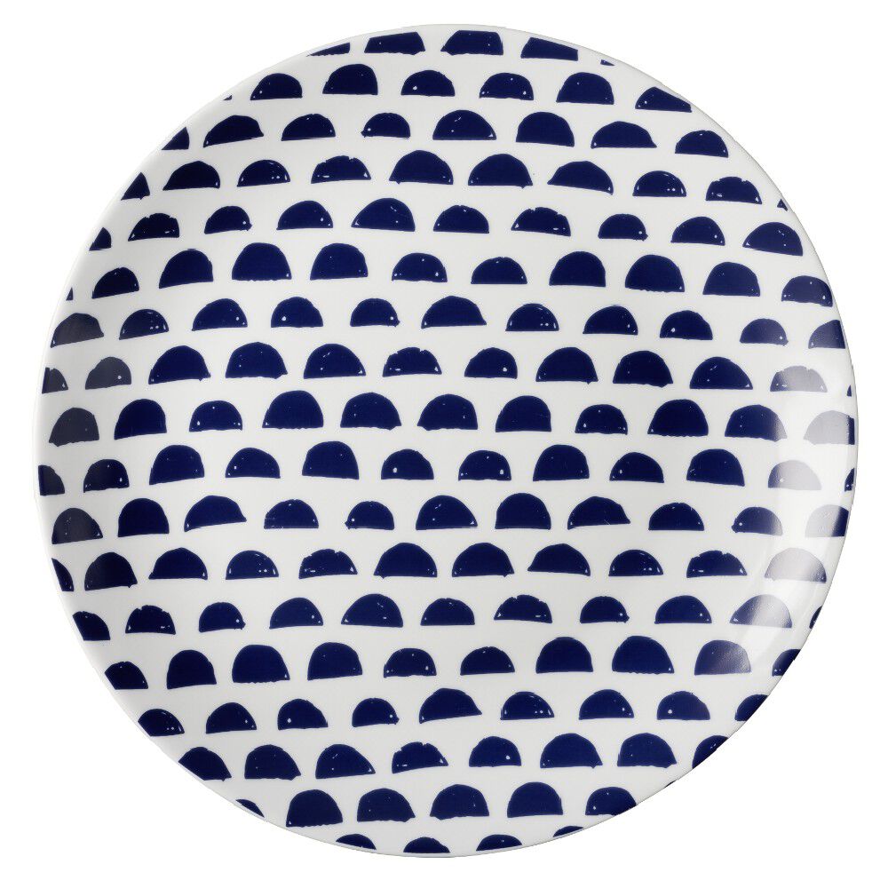 Assiette plate en porcelaine décor bleu Ø 27 cm