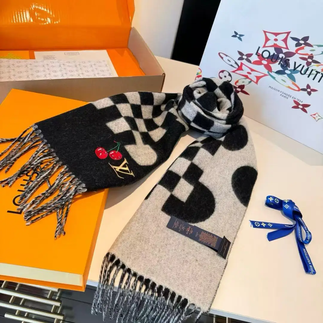 Louis Vuitton Cherry checkerboard scarf