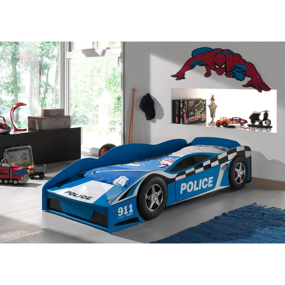 Vipack peuterbed politie auto - blauw - 77x148 cm