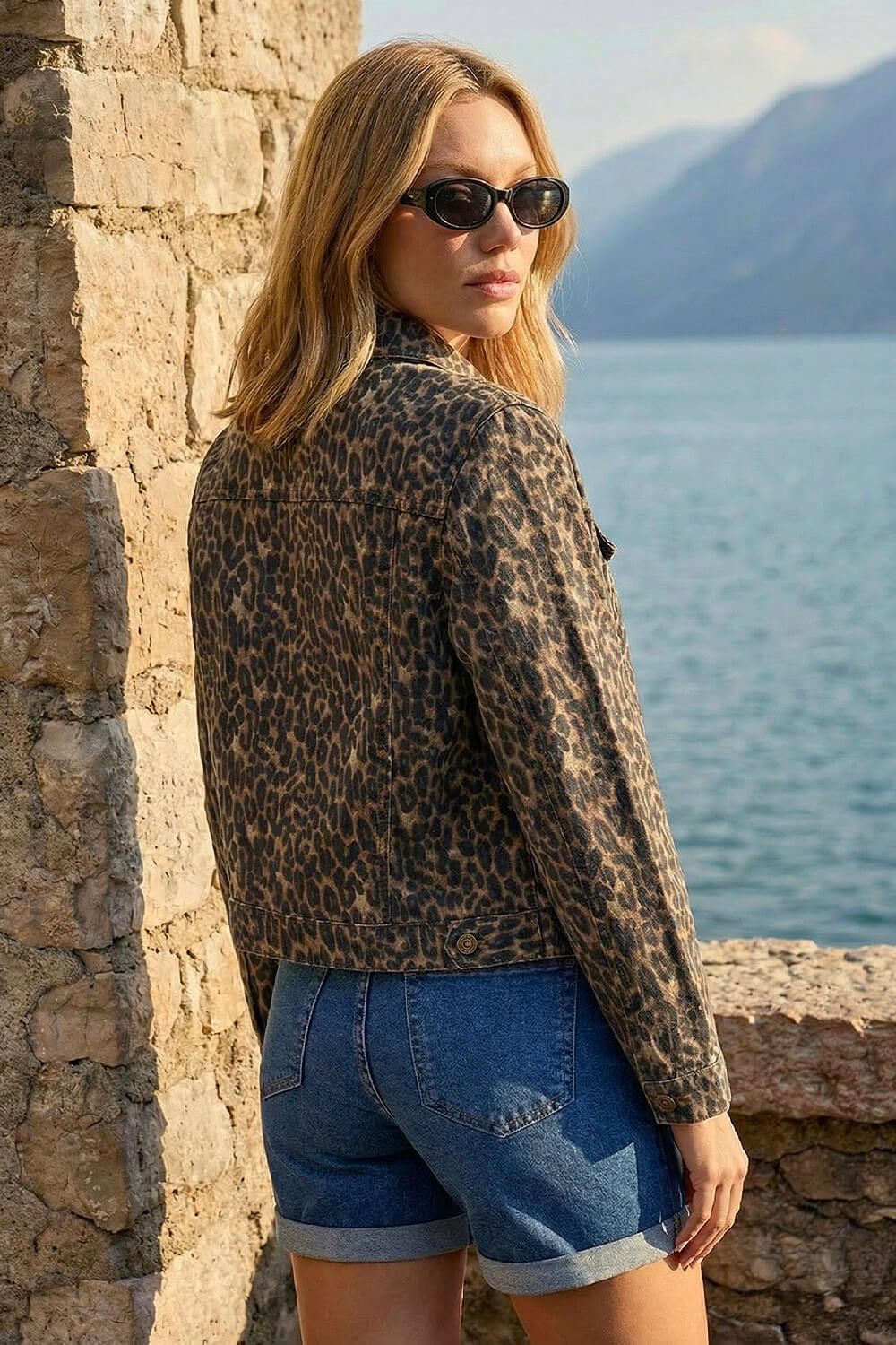 Roman Animal Print Twill Jacket