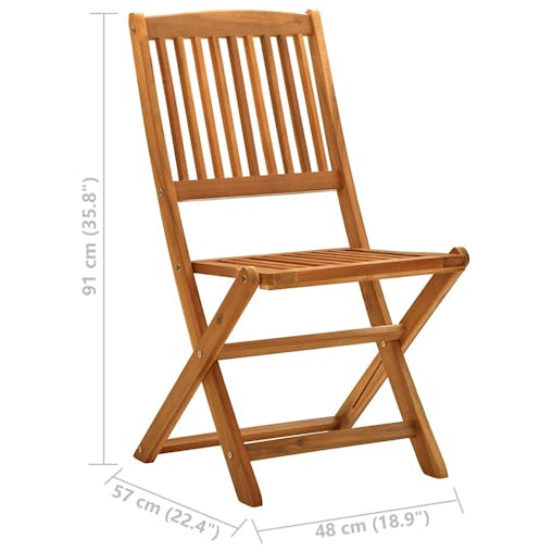 NNEVL Folding Garden Chairs 4 pcs Solid Eucalyptus Wood